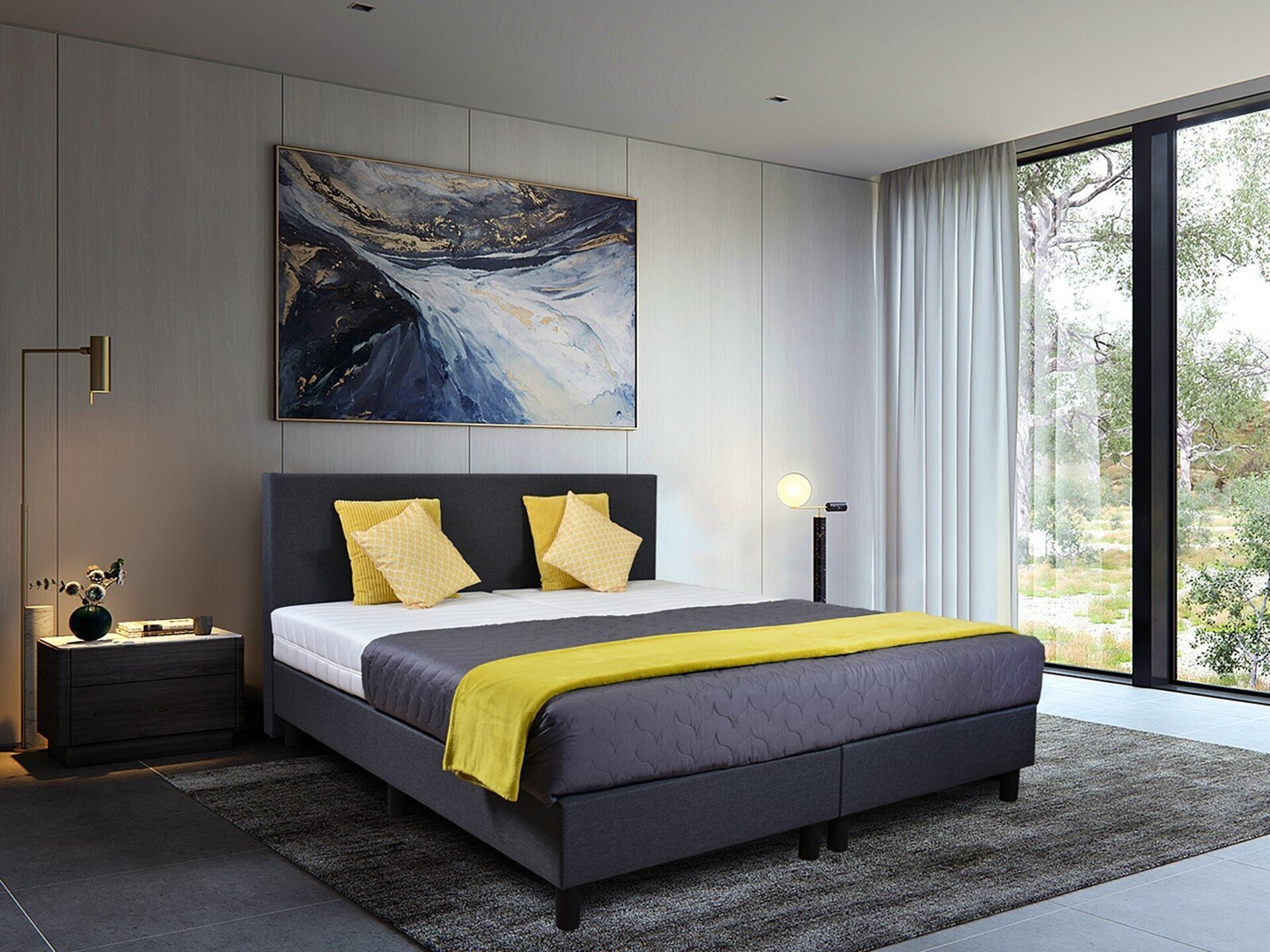 Boxspringcombinatie, M-Ray, Valencia, Antraciet